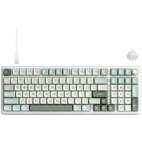 ROYAL KLUDGE RK R98Pro Sky Cyan Gaming Keyboard Beige switch