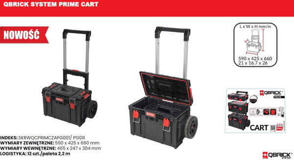 SKRZYNKA NARZĘDZIOWA QBRICK SYSTEM PRIME CART - SKRZ N6915