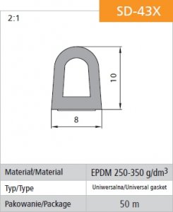 USZCZELKA SAMOPRZYLEPNA CZARNA DGP 8 10 MB - 50.0 MB - USZ SD-43X