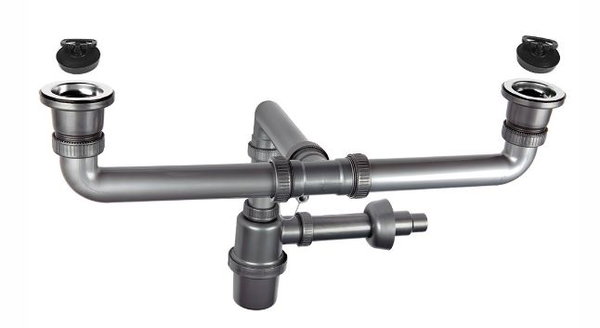 SYFON ZLEWOZMYWAKOWY 2 KOMOROWY - HJ/S2062
