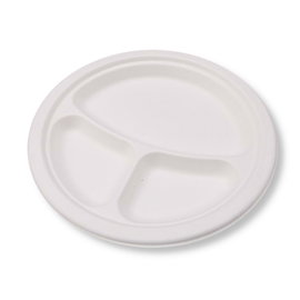Talerz z pulpy trzcinowej trójdzielny 26cm 125szt
