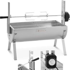 Grill węglowy z rożnem obrotowym elektrycznym do pieczenia prosiaka 4 W 15 kg 82