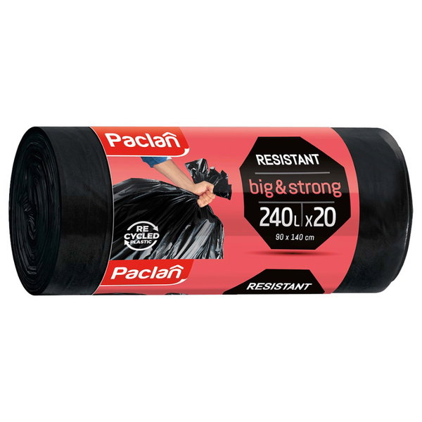 Worki na śmieci 240L czarne 20szt Big Strong Paclan