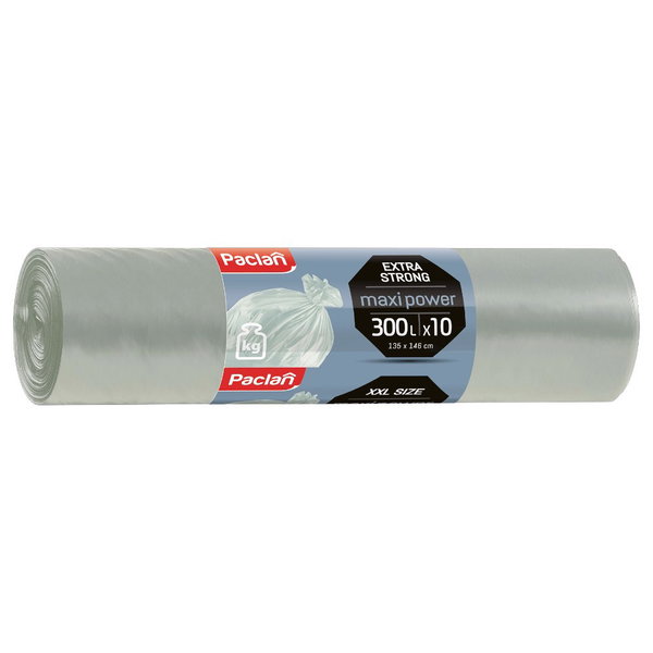 Worki na śmieci 300L szare 10szt Maxi Power Paclan