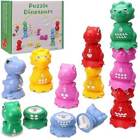 Puzzle dla dzieci dinozaur nauka kolorów liczb