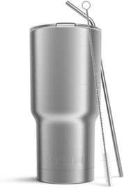 Kubek Termiczny ze Słomką 850ml Srebrny