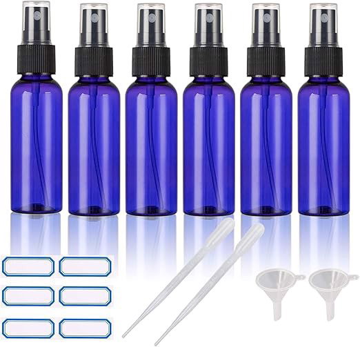 Butelka z atomizerem 6x100 ml lejki zakraplacze