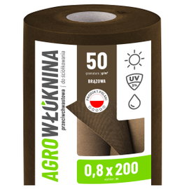 Agrowłóknina Brązowa 50g/m2 UV 0,8m x 200mb GF Agro