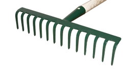 Grabie Uniwersalne 30cm 12 Zębne Metalowe Płaskie z Trzonkiem Drewnianym 120cm