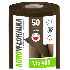 Agrowłóknina Brązowa 50g/m2 UV 1,1m x 400mb GF Agro
