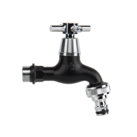 Kran z zaworem kulowym GZ 1/2" 3/4" nypel mosiądz chromowany czarny GKK0T1234BK