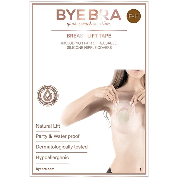 Bye Bra Breast Lift F-H Taśmy do Biustu + Materiałowe Osłonki 3 pary