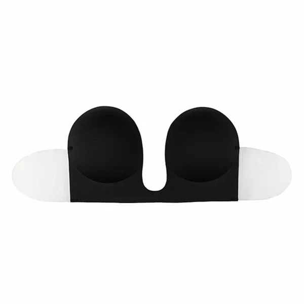 Bye Bra Seamless U-Style Bra D Czarny biustonosz samoprzylepny skrzydełka
