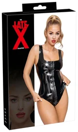LateX Body Czarny Lateksowy z Dwukierunkowym Zamkiem S