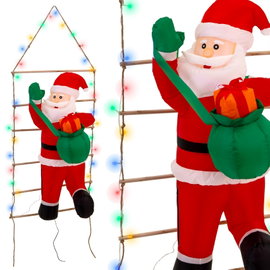 MIKOŁAJ nadmuchiwany drabina ŚWIECĄCY DUŻY pompowany LED 150 cm JUMIhome