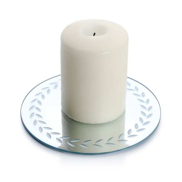 podstawka szklana 6szt. lusterko fi-15cm