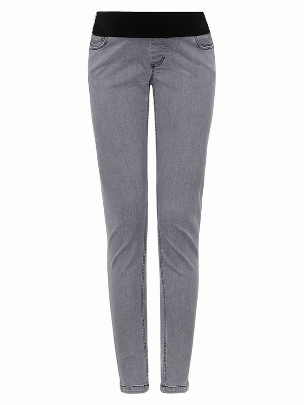 Damskie spodnie jeansowe ciążowe slim szare Bellybutton