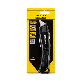NÓŻ HEAVY DUTY OSTRZE TRAPEZ CHOWANE METALOWY CZARNY - S/10-504-0