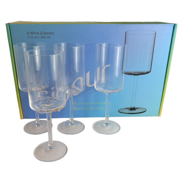 Kieliszki do Wina Szampana Szklane 375 ml 4 Szt.