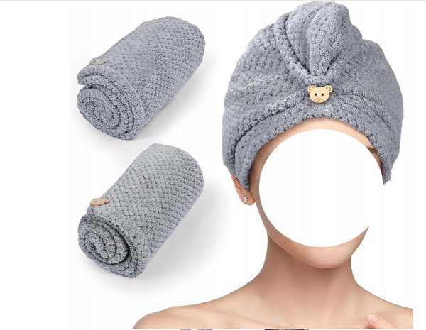 Recznik do włosów z mikrofibry turban chłonny 2szt