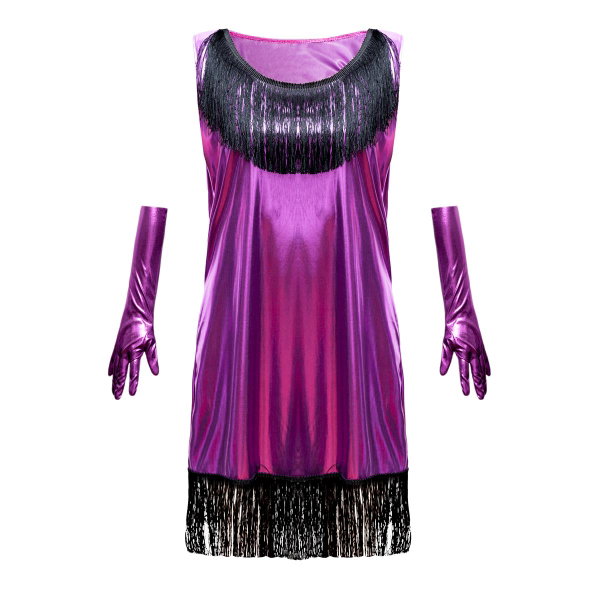 SUKIENKA FIOLETOWA LATA 20 S/M FLAPPER RETRO