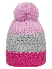 Dziecięca czapka zimowa z pomponem różowa Doll