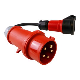 Kabel przejściowy 30cm z wtyczki 230V/16A/5P na gniazdo 16A/230V Schuko system