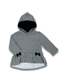 Dziewczęca bluza dresowa z kokardkami w pepitkę biała Nicol