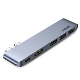Wielofunkcyjny HUB port do MacBook Pro / Air 2x USB-C na USB-C HDMI 3x USB 3.0
