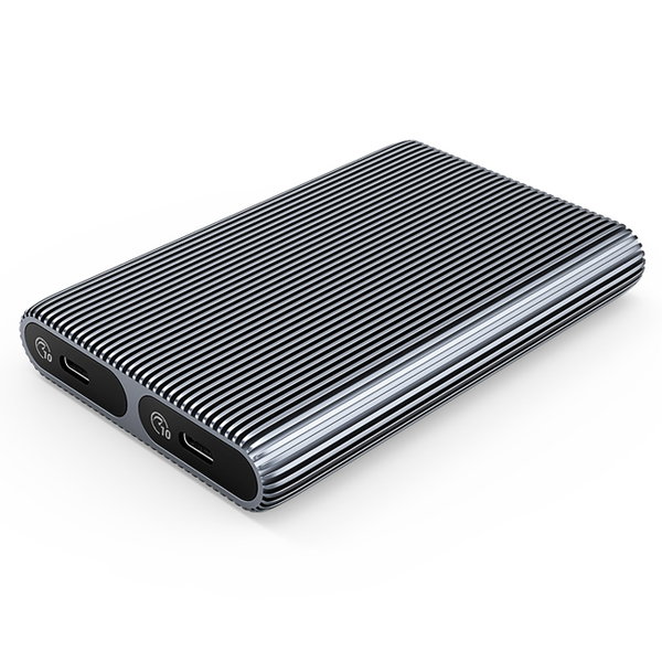 Kieszeń obudowa AM2C3-2N na dwa dyski M.2 NVME USB-C 10Gb/s - szara
