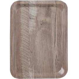 Taca do serwowania prostokątna antypoślizgowa 370x530 mm - ciemne drewno