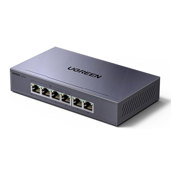 Switch przełącznik sieciowy Ethernet 6-Portowy 1Gb/s z PoE - szary