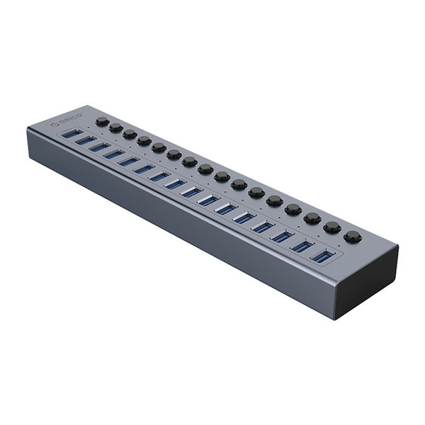 Hub BT2U3-16AB z włącznikami 16x USB-A - szary
