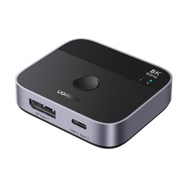 Switch przełącznik DisplayPort USB-C do USB-C - szary