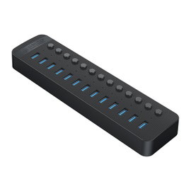 Hub CT2U3-13AB z włącznikami 13x USB-A - czarny