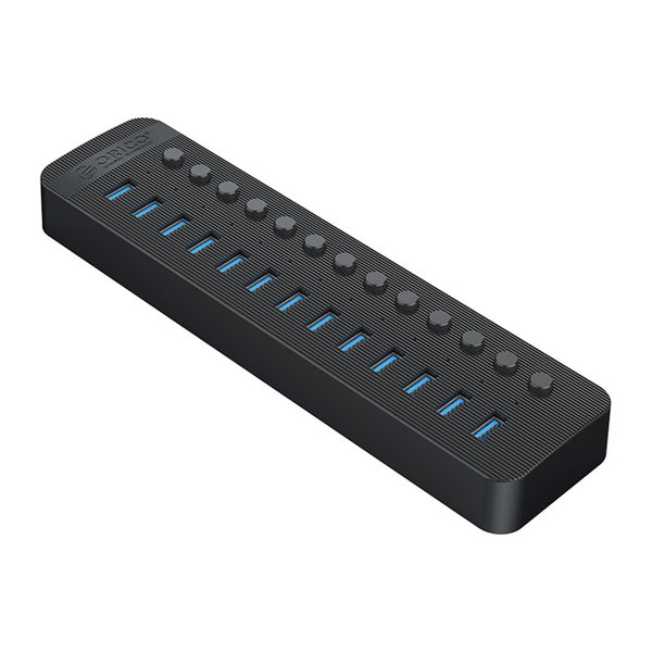 Hub CT2U3-13AB z włącznikami 13x USB-A - czarny