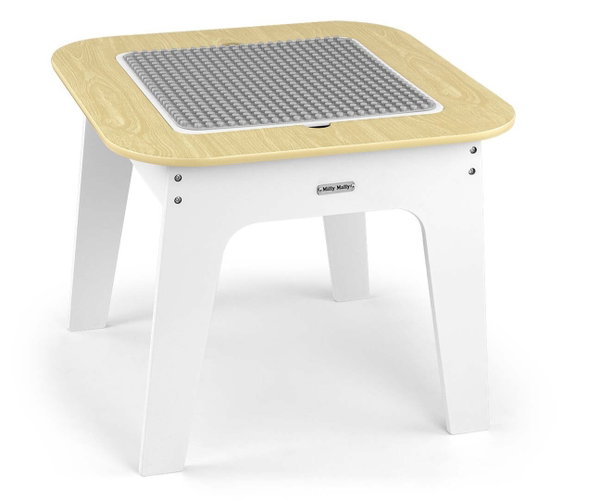 MILLY MALLY 6090 Zestaw mebli Olaf Blocks - Stolik i dwa krzesełka White