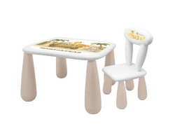 MALTEX SET LUNA MADAGASKAR Stolik dla dzieci + krzesełko biały/beżowy