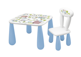 MALTEX SET LUNA TOWN Stolik dla dzieci + krzesełko biały/niebieski