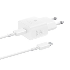 Ładowarka sieciowa GaN Samsung 25W SFC z kablem USB-C - biała