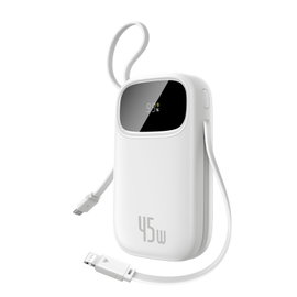 Powerbank 10000mAh 45W FC31 Qpow 3 z wyświetlaczem kablami USB-C iPhone