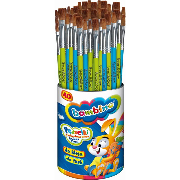 PĘDZELKI DO FARB I KLEJU W KUBKU BAMBINO (40) 2854