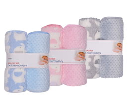 DUET BABY 875 Kocyk CORAL+CORAL DRUK 3D 2 pak 90x80
