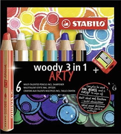 KREDKI WOODY ARTY 3 W1 6 KOL+ TEMP STABILO 7123