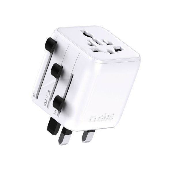 Adapter podróżny przejściówka do gniazdek EU UK US AUS - biały
