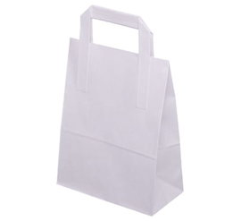 Torby białe papier 26x14x30 płaski uchwyt x 250