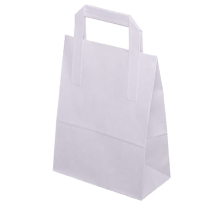 Torby białe papier 26x14x30 płaski uchwyt x 250