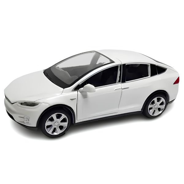 Model samochodu Tesla X90 1:32 biały miniatura elektrycznego auta z otwieranymi