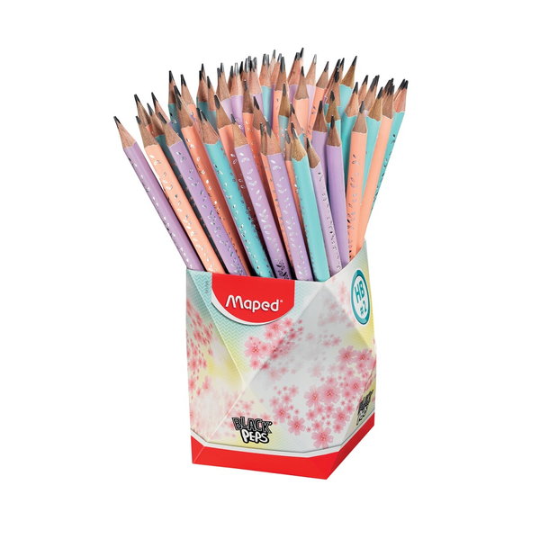 OŁÓWEK Z GUMKĄ BLACKPEPS PASTEL HB W KUBKU 72 SZT