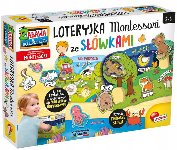 LISCIANI MONTESSORI LOTERYJKA ZE SŁÓWKAMI MONTESS
